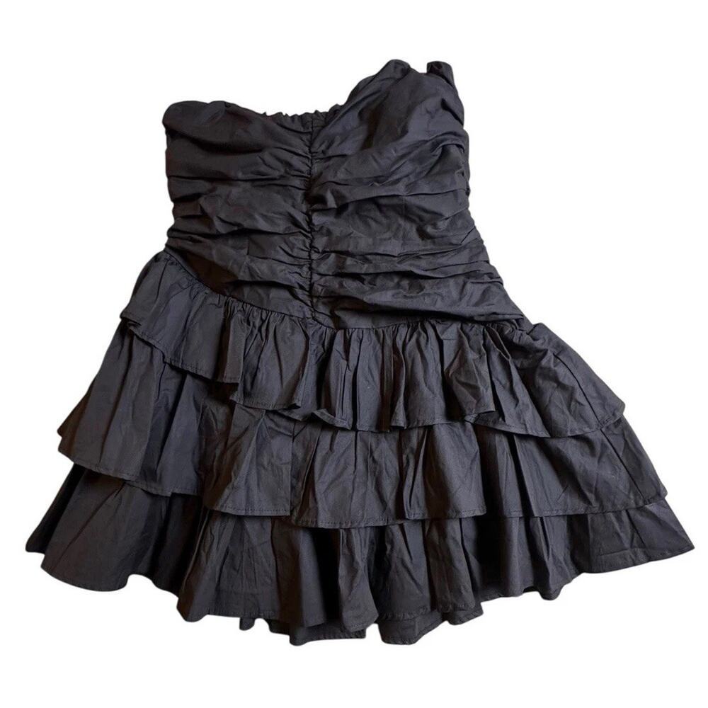 Hello Molly Black Strapless Ruffle Mini Dress - Picture 3 of 14